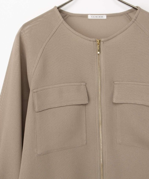 Honeys（ハニーズ）の「８分袖メッシュブルゾン（ブルゾン・レディース・アイボリー/ブラック/ライトカーキ・L/LL/M/S）」の19枚目の写真