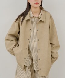 WHIMSIC（ウィムジック）の「【WHIMSIC/2サイズ展開】ヴィーガンレザーコーチジャケット（ブルゾン）」