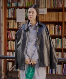 WHIMSIC（ウィムジック）の「【WHIMSIC/2サイズ展開】ヴィーガンレザーコーチジャケット（ブルゾン）」