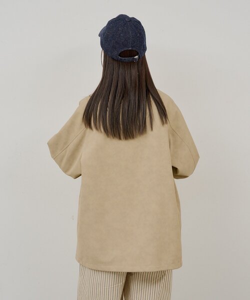 WHIMSIC（ウィムジック）の「【WHIMSIC/2サイズ展開】ヴィーガンレザーコーチジャケット（ブルゾン・レディース・ブラック/ベージュ・1/2）」の19枚目の写真