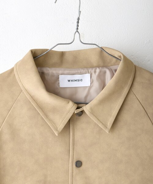 WHIMSIC（ウィムジック）の「【WHIMSIC/2サイズ展開】ヴィーガンレザーコーチジャケット（ブルゾン・レディース・ブラック/ベージュ・1/2）」の20枚目の写真