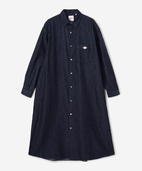 DANTON（ダントン）の「DANTON | デニムダンガリー レギュラーカラーシャツワンピース WOMEN（ワンピース・レディース・ダークインディゴブルー・36）」の2枚目の写真