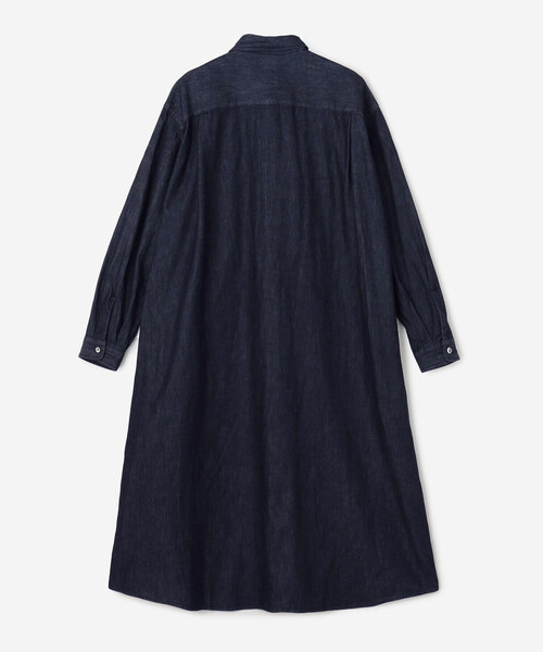 DANTON（ダントン）の「DANTON | デニムダンガリー レギュラーカラーシャツワンピース WOMEN（ワンピース・レディース・ダークインディゴブルー・36）」の3枚目の写真