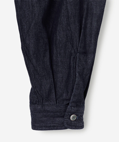 DANTON（ダントン）の「DANTON | デニムダンガリー レギュラーカラーシャツワンピース WOMEN（ワンピース・レディース・ダークインディゴブルー・36）」の5枚目の写真