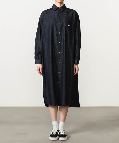 DANTON（ダントン）の「DANTON | デニムダンガリー レギュラーカラーシャツワンピース WOMEN（ワンピース・レディース・ダークインディゴブルー・36）」の10枚目の写真