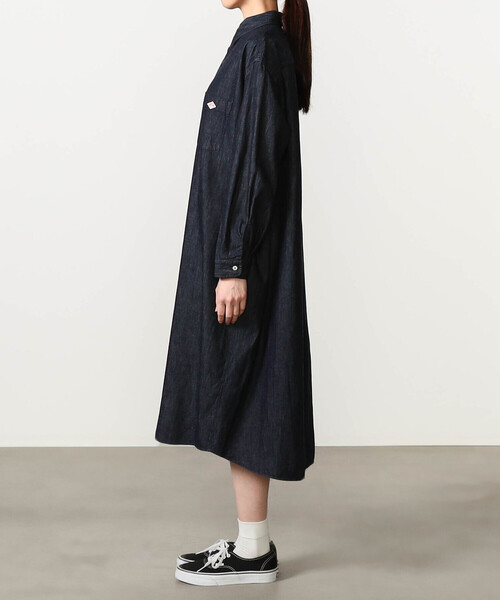 DANTON（ダントン）の「DANTON | デニムダンガリー レギュラーカラーシャツワンピース WOMEN（ワンピース・レディース・ダークインディゴブルー・36）」の11枚目の写真