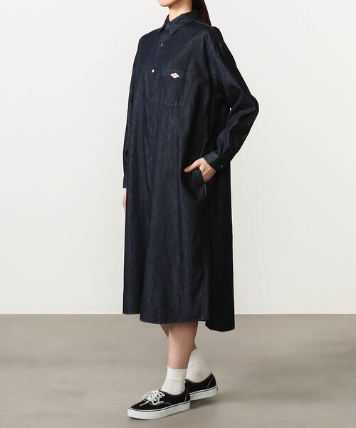 DANTON（ダントン）の「DANTON | デニムダンガリー レギュラーカラーシャツワンピース WOMEN（ワンピース・レディース・ダークインディゴブルー・36）」の13枚目の写真