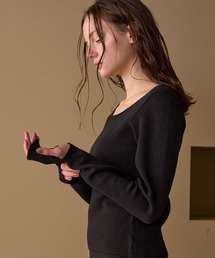 MIELI INVARIANT | 2way Zip Slit Glitter Knit Tops(ニット/セーター)