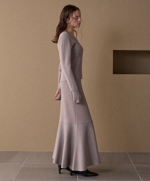 MIELI INVARIANT（ミエリインヴァリアント）の「2way Zip Slit Glitter Knit Tops（ニット/セーター・レディース・ブラック/ライトパープル・FREE）」の21枚目の写真