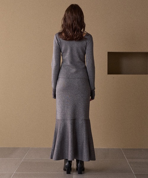 MIELI INVARIANT（ミエリインヴァリアント）の「2way Zip Slit Glitter Knit Tops（ニット/セーター・レディース・ブラック/ライトパープル・FREE）」の12枚目の写真