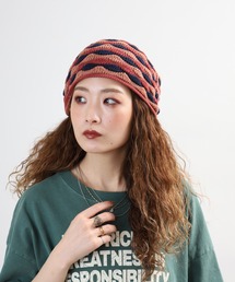 ニットキャップ/ビーニー（レッド/赤色系・ウォッシャブル加工