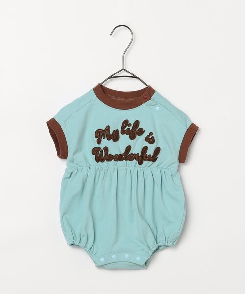 p.premier（ピードットプルミエ）の「フェルトロゴリンガーTロンパース（ロンパース・キッズ・ブラウン/レッド/アイボリー/ブルー・70/80）」の4枚目の写真