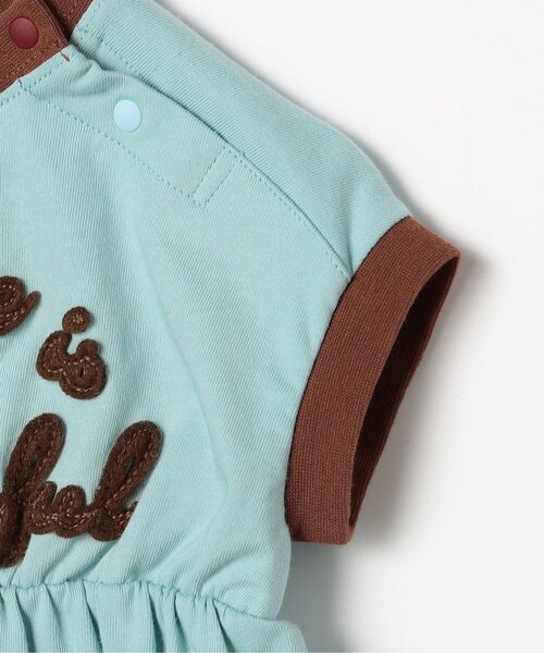 p.premier（ピードットプルミエ）の「フェルトロゴリンガーTロンパース（ロンパース・キッズ・ブラウン/レッド/アイボリー/ブルー・70/80）」の20枚目の写真