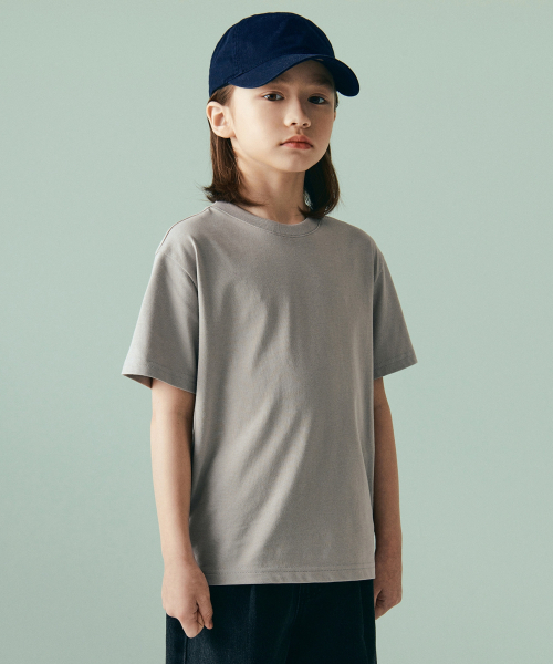 MUSINSA STANDARD KIDS（ムシンサスタンダードキッズ）の「[クールスタンダード] リラックスドクルーネックTシャツ [マッシュルーム]（Tシャツ/カットソー・レディース・その他・100/110/120/130/140/150/160）」の3枚目の写真