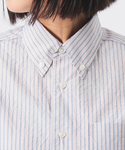 BEAMS BOY(ビームスボーイ)の「【7/24再値下げ】クリンクル ストライプ ショートスリーブ ワンピース(ワンピース・レディース・グレー/ブルー・1/2)」の21枚目の写真