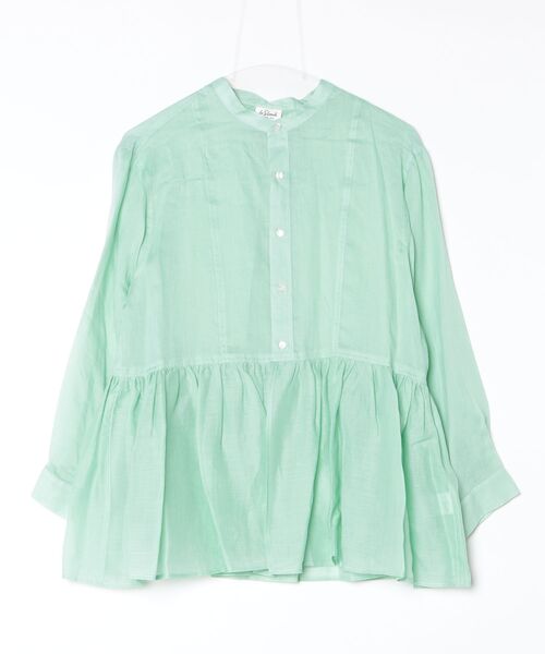 LE GLAZIK(ルグラジック)の「LE GLAZIK/ル グラジック ギャザーフレアシャツ GATHERED FLARED SHIRT LG-B0382 RAT(シャツ/ブラウス・レディース・グリーン/ブラック・36)」の1枚目の写真