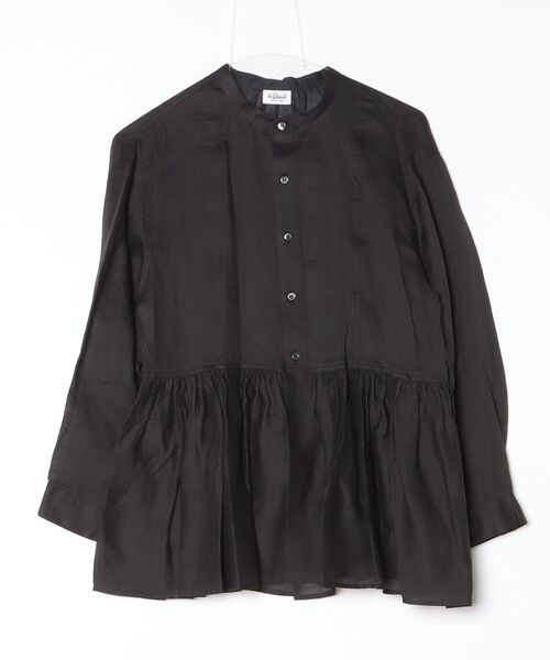 LE GLAZIK(ルグラジック)の「LE GLAZIK/ル グラジック ギャザーフレアシャツ GATHERED FLARED SHIRT LG-B0382 RAT(シャツ/ブラウス・レディース・グリーン/ブラック・36)」の4枚目の写真