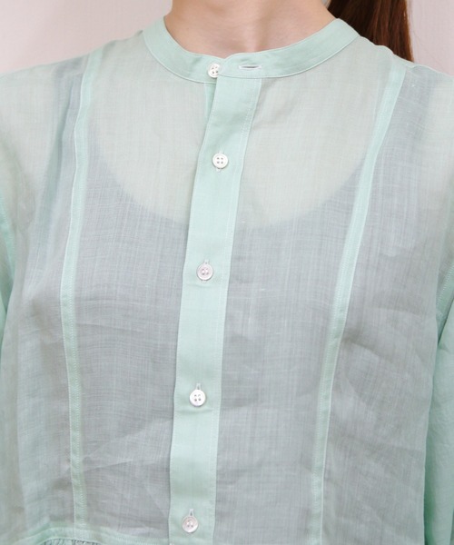 LE GLAZIK(ルグラジック)の「LE GLAZIK/ル グラジック ギャザーフレアシャツ GATHERED FLARED SHIRT LG-B0382 RAT(シャツ/ブラウス・レディース・グリーン/ブラック・36)」の13枚目の写真