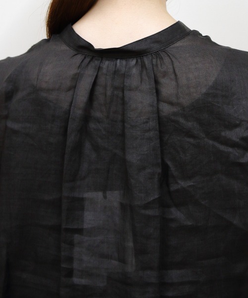 LE GLAZIK(ルグラジック)の「LE GLAZIK/ル グラジック ギャザーフレアシャツ GATHERED FLARED SHIRT LG-B0382 RAT(シャツ/ブラウス・レディース・グリーン/ブラック・36)」の7枚目の写真
