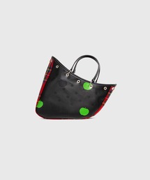 THE BEATLES CdG BOAT BAG APPLE PRINTED / TARTAN CHECK FABRIC MINI