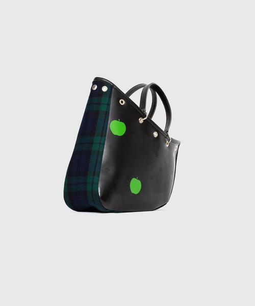 THE BEATLES COMME des GARCONS(ザ ビートルズ コムデギャルソン)の「THE BEATLES CdG BOAT BAG APPLE PRINTED / TARTAN CHECK FABRIC MINI(トートバッグ・メンズ・ネイビー/レッド・ONE SIZE)」の8枚目の写真