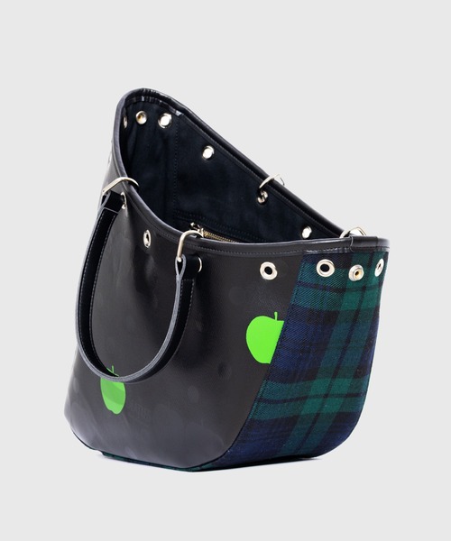 THE BEATLES COMME des GARCONS(ザ ビートルズ コムデギャルソン)の「THE BEATLES CdG BOAT BAG APPLE PRINTED / TARTAN CHECK FABRIC MINI(トートバッグ・メンズ・ネイビー/レッド・ONE SIZE)」の10枚目の写真