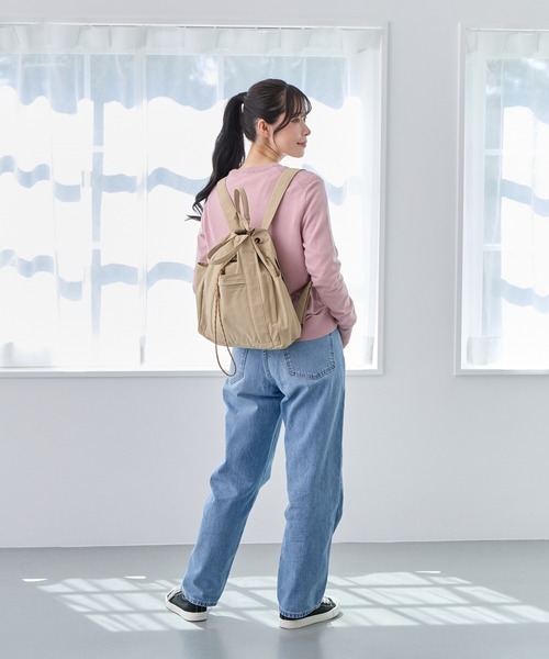 ROOTOTE（ルートート）の「ROOTOTE ルートート SC.セオルー.ドローストリング-A（バックパック/リュック・レディース・ブルー/タン/ベージュ・FREE）」の6枚目の写真