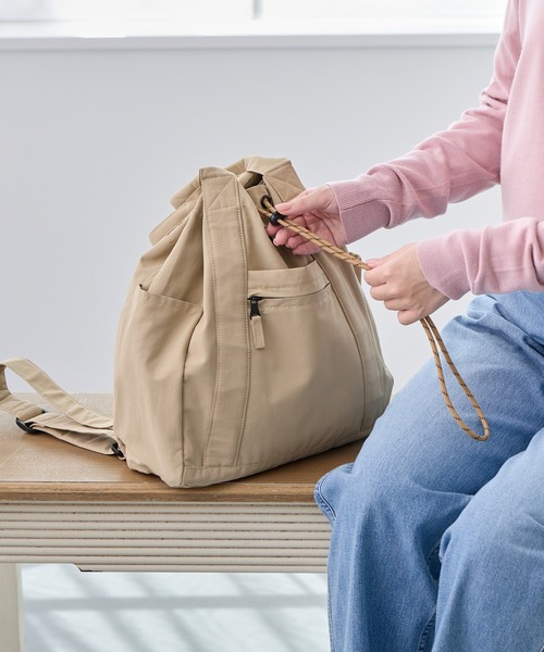 ROOTOTE（ルートート）の「ROOTOTE ルートート SC.セオルー.ドローストリング-A（バックパック/リュック・レディース・ブルー/タン/ベージュ・FREE）」の9枚目の写真