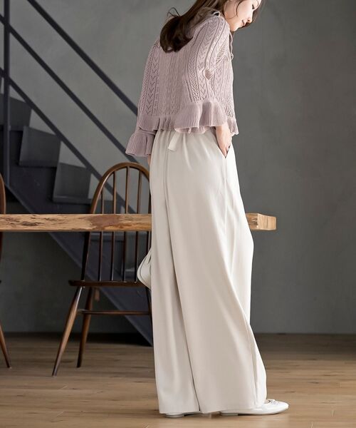 rps(アールピーエス)の「透かし編みフリルショートカーディガン(カーディガン/ボレロ・レディース・ブラック/オフホワイト/ピンクベージュ・フリー)」の21枚目の写真