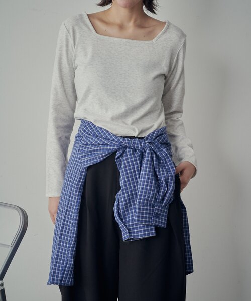 goocy（グーシー）の「【着回し抜群！】前後2WAYネックプルオーバー（Tシャツ/カットソー・レディース・ブラック/ブラック系その他/アイボリー/ライトグレー/グレー/ピンク・FREE）」の11枚目の写真