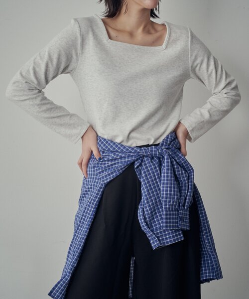 goocy（グーシー）の「【着回し抜群！】前後2WAYネックプルオーバー（Tシャツ/カットソー・レディース・ブラック/ブラック系その他/アイボリー/ライトグレー/グレー/ピンク・FREE）」の15枚目の写真