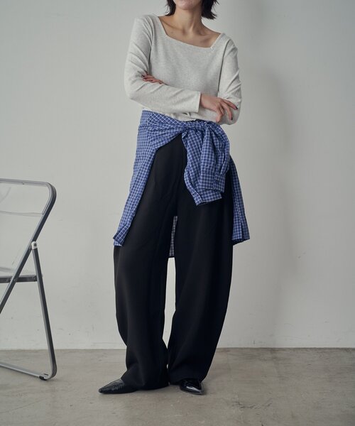 goocy（グーシー）の「【着回し抜群！】前後2WAYネックプルオーバー（Tシャツ/カットソー・レディース・ブラック/ブラック系その他/アイボリー/ライトグレー/グレー/ピンク・FREE）」の16枚目の写真