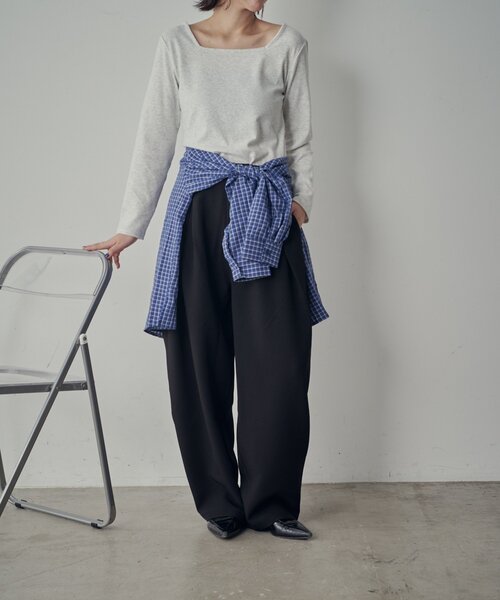 goocy（グーシー）の「【着回し抜群！】前後2WAYネックプルオーバー（Tシャツ/カットソー・レディース・ブラック/ブラック系その他/アイボリー/ライトグレー/グレー/ピンク・FREE）」の17枚目の写真