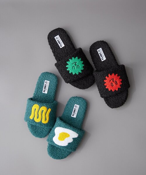 BIRTHDAY BAR（バースデイバー）の「【POTLUCK PASTA PARTY】タフティングスリッパ　2サイズ展開（ルームシューズ/スリッパ・レディース・ネイビー/グリーン・0）」の15枚目の写真