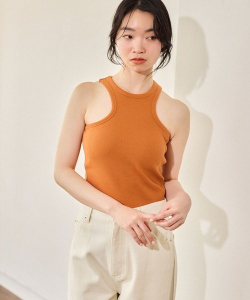 mysty woman（ミスティウーマン）の「カップツキアメスリタンク 666287（タンクトップ・レディース・レッド/オレンジ/アイボリー/ブラック・FREE）」の4枚目の写真