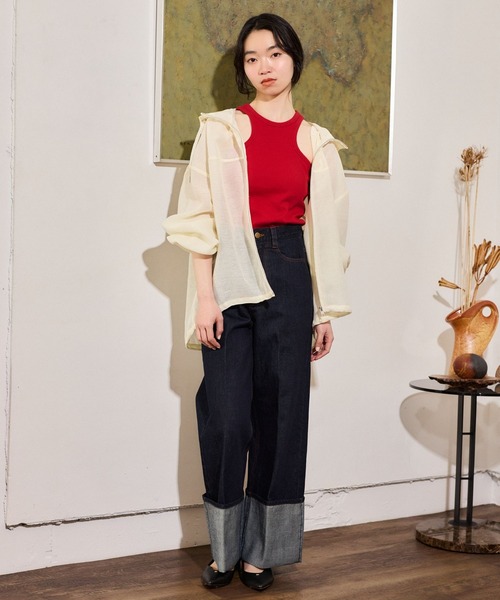 mysty woman（ミスティウーマン）の「カップツキアメスリタンク 666287（タンクトップ・レディース・レッド/オレンジ/アイボリー/ブラック・FREE）」の19枚目の写真