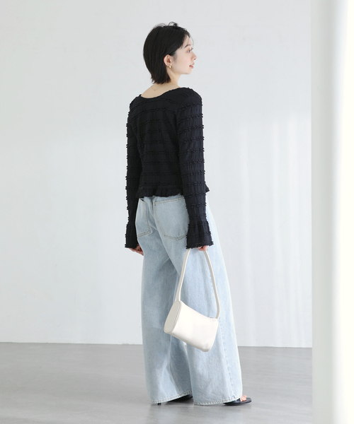 La TOTALITE（ラトータリテ）の「【洗える】Mewl / ミュール ミニフリル2WAYカーデ（カーディガン/ボレロ・レディース・ブラック・FREE）」の3枚目の写真