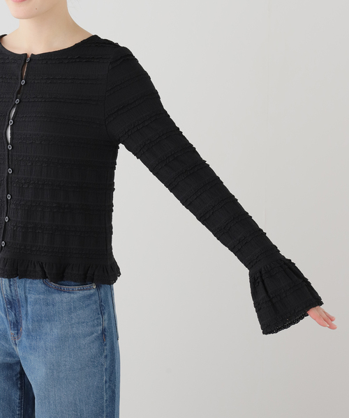 La TOTALITE（ラトータリテ）の「【洗える】Mewl / ミュール ミニフリル2WAYカーデ（カーディガン/ボレロ・レディース・ブラック・FREE）」の10枚目の写真