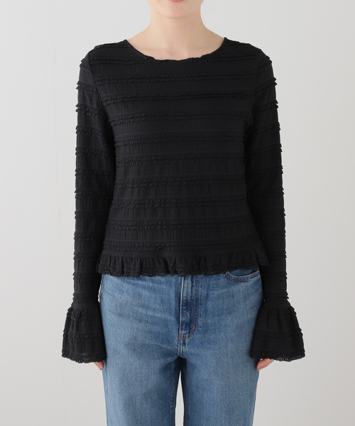 La TOTALITE（ラトータリテ）の「【洗える】Mewl / ミュール ミニフリル2WAYカーデ（カーディガン/ボレロ・レディース・ブラック・FREE）」の12枚目の写真