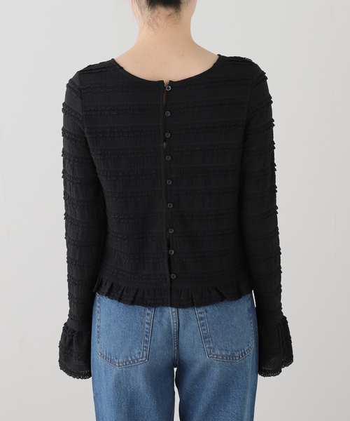 La TOTALITE（ラトータリテ）の「【洗える】Mewl / ミュール ミニフリル2WAYカーデ（カーディガン/ボレロ・レディース・ブラック・FREE）」の13枚目の写真