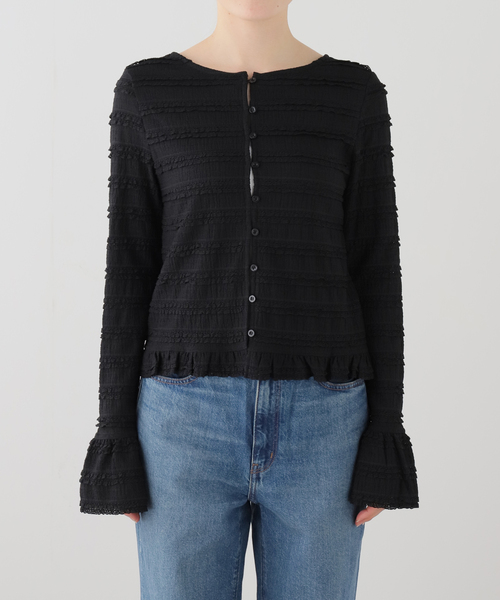 La TOTALITE（ラトータリテ）の「【洗える】Mewl / ミュール ミニフリル2WAYカーデ（カーディガン/ボレロ・レディース・ブラック・FREE）」の16枚目の写真