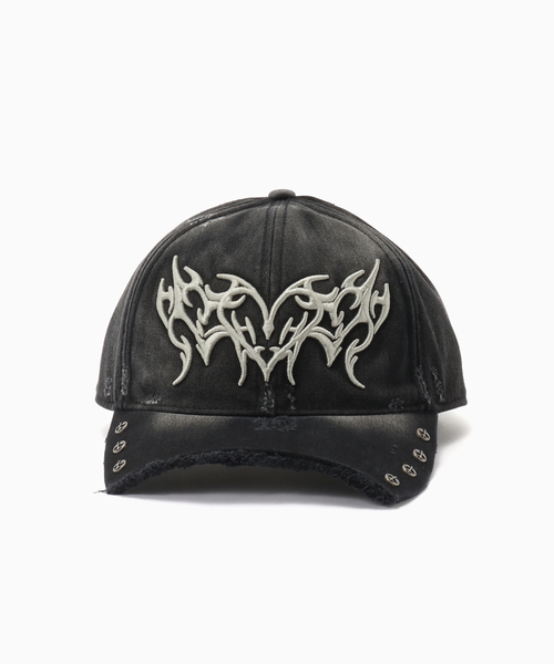 SUPPLIER（サプライヤー）の「SUPPLIER / サプライヤー Ripped Brim Heart Triba Cap（キャップ・メンズ・ベージュ/ブラック・FREE）」の3枚目の写真