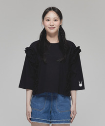 プリンセスラインラッフル5部袖Tシャツ/FS7WT71W BLACK