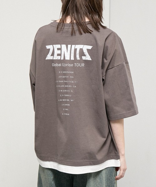 Alfred Alex（アルフレッドアレックス）の「【Alfred Alex】Layered Oversized Tour Tee / ヴィンテージライク フェイクレイヤード オーバーサイズ バンドTシャツ（Tシャツ/カットソー・メンズ・スミクロ/ネイビー/ブラウン/ワイン/ブラック/グレイッシュブルー・M/L）」の7枚目の写真