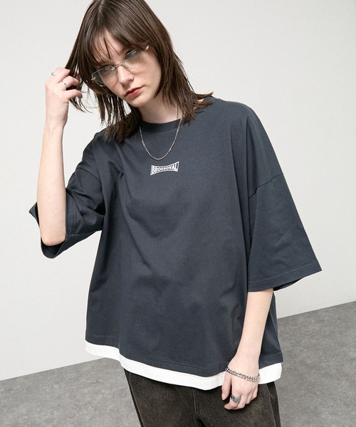 Alfred Alex（アルフレッドアレックス）の「【Alfred Alex】Layered Oversized Tour Tee / ヴィンテージライク フェイクレイヤード オーバーサイズ バンドTシャツ（Tシャツ/カットソー・メンズ・スミクロ/ネイビー/ブラウン/ワイン/ブラック/グレイッシュブルー・M/L）」の15枚目の写真