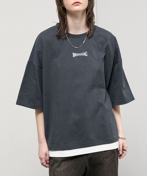 Alfred Alex（アルフレッドアレックス）の「【Alfred Alex】Layered Oversized Tour Tee / ヴィンテージライク フェイクレイヤード オーバーサイズ バンドTシャツ（Tシャツ/カットソー・メンズ・スミクロ/ネイビー/ブラウン/ワイン/ブラック/グレイッシュブルー・M/L）」の16枚目の写真