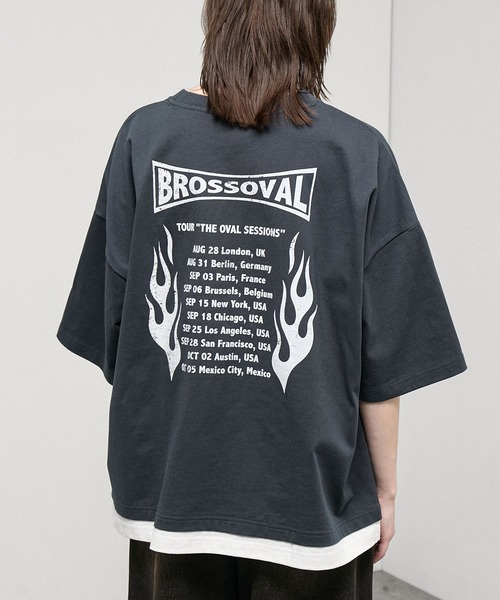 Alfred Alex（アルフレッドアレックス）の「【Alfred Alex】Layered Oversized Tour Tee / ヴィンテージライク フェイクレイヤード オーバーサイズ バンドTシャツ（Tシャツ/カットソー・メンズ・スミクロ/ネイビー/ブラウン/ワイン/ブラック/グレイッシュブルー・M/L）」の20枚目の写真