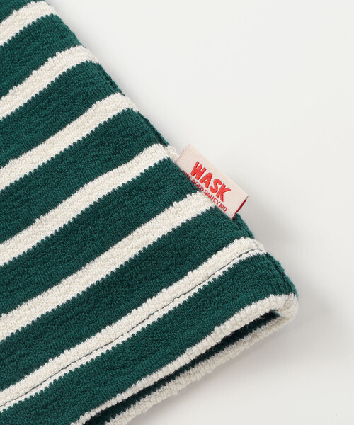 WASK（ワスク）の「スキッパーネック ボーダープレッピーBIGポロシャツ（ポロシャツ・キッズ・グリーン系その他・130cm/160cm/150cm/140cm）」の5枚目の写真