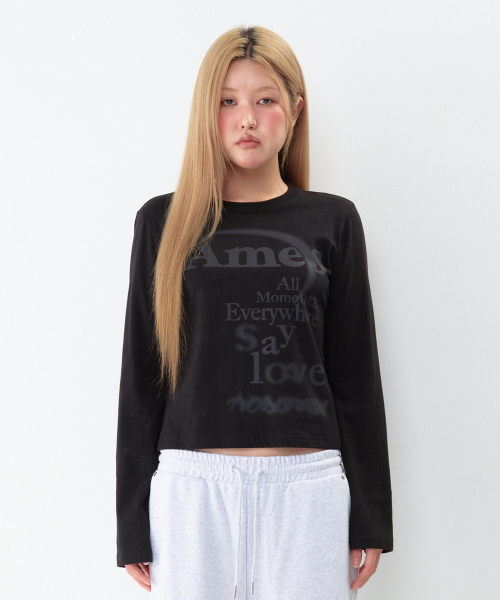 AMESWORLDWIDE(アメスワールドワイド)の「BIG TYPO LONGSLEEVE TEE BLACK(Tシャツ/カットソー・レディース・その他・SMALL/MEDIUM/LARGE)」の5枚目の写真