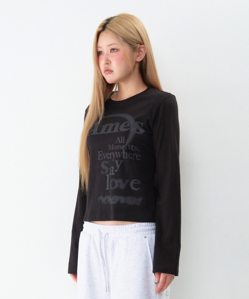 AMESWORLDWIDE(アメスワールドワイド)の「BIG TYPO LONGSLEEVE TEE BLACK(Tシャツ/カットソー・レディース・その他・SMALL/MEDIUM/LARGE)」の7枚目の写真